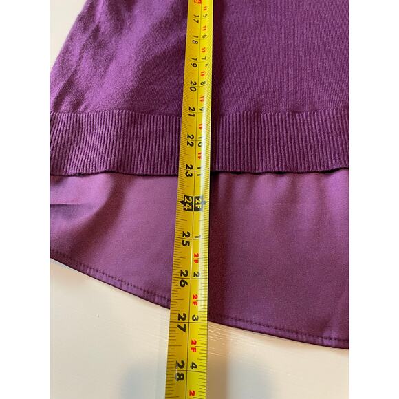 Siani Milano NWT Purple Sweater Ruffle Pleated Neck Cuffs Sz L Fairycore Dainty - Picture 13 of 13